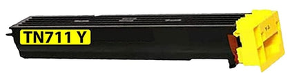 TN711/TN712 Yellow Compatible Toner Cartridge for Konica Minolta Bizhub C654, C754 printers, high yield 31,500 pages.