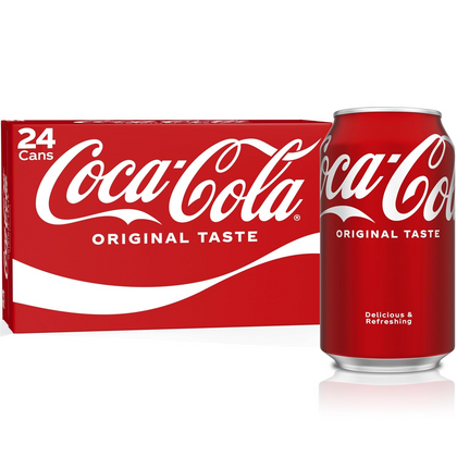 Pack of 24 Coca-Cola 12oz cans classic soda beverage