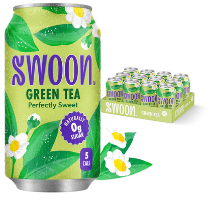 Swoon Zero Sugar Green Tea Drink 12oz Cans Pack of 12
