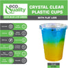 12oz Crystal Clear Iced Coffee Smoothies Plastic Cups with Flat Lids