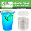 16oz Clear PLA Coffee Smoothies Cups with Flat Lids
