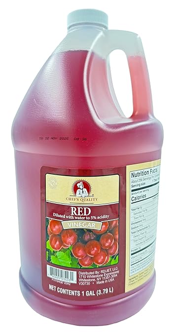 1 gallon plastic jug red vinegar 5 percent acidity bulk liquid for cooking