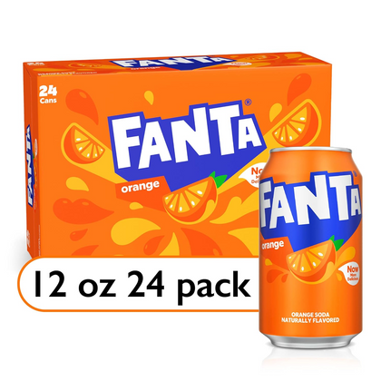 Fanta Orange 12oz Soda Cans Pack of 24