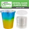12oz Crystal Clear Iced Coffee Smoothies Plastic Cups with Flat Lids