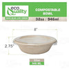 Compostable Round Sugarcane Container Bowl with Lid