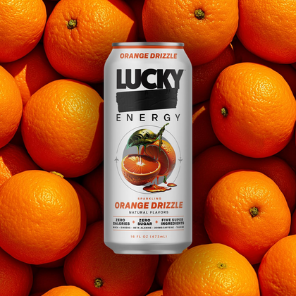 16oz Lucky Energy Sparkling Orange Dream Sickle Drink Pack of 12