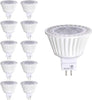 Bioluz LED MR16 LED Bulb Dimmable 50W Halogen Replacement 3000K 7w 12V AC DC UL Listed High CRI 10 Pack