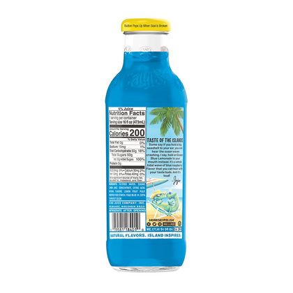 Calypso Ocean Blue Lemonade 16oz glass bottles pack of 12