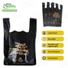 EcoQuality black thank you plastic shopping bags medium 10x5x18 inch