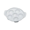 This escargot plate is a professional-grade porcelain dish designed for serving escargot and small garnished appetizers. Made from high-fired, food-safe porcelain, it measures approximately 8.50 inches in diameter and features six holes for portion control. Used in restaurants and catering operations, the EcoQuality model supports medium-use environments such as regional kitchens, back-of-house setups, and small restaurants for consistent presentation of escargot and similar offerings.