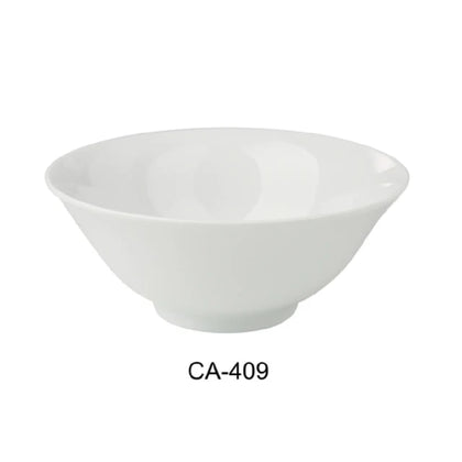 This bowl is ideal for serving ramen, noodle soups, and other hot dishes in restaurants, cafes, and catering settings. Its microwave and dishwasher-safe features support efficient kitchen workflows, while the white finish offers a clean presentation suited for high-volume environments. This elegant bowl is a reliable serving and display ware, emphasizing durability and versatile functionality for daily foodservice operations.