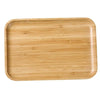 This wooden tray is made from natural bamboo, offering a lightweight yet durable solution. Its natural wood material ensures a sustainable, eco-friendly option suitable for various food display applications, supporting HACCP workflows and sanitation standards in professional settings. High quality and affordable wooden tray.