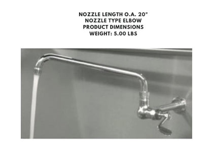 8-1/2 inch shank faucet with 12 inch spout, designed for deep sinks and commercial kitchen use.