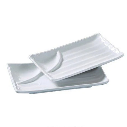 This Divided Rectangular Plate is made from durable and reliable melamine material. You can use it for serving sushi, salads, side dishes, or other Asian cuisine appetizers. The Osaka collection has an elegant and stylish design. Performed in white color, it will perfectly fit any restaurant environment. allowing you to elevate your dining experience with these high quality affordable restaurant dinnerware.