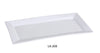 This versatile serving plate features a sleek rectangular shape with delicate lines, providing a sophisticated and distinctive presentation for your culinary creations. This plate is ideal for showcasing individual appetizers, small side dishes, or desserts in restaurants, cafes, and home dining. Made from durable, high-quality porcelain in a sophisticated bone white, this plate is designed for both versatility and long-lasting performance.