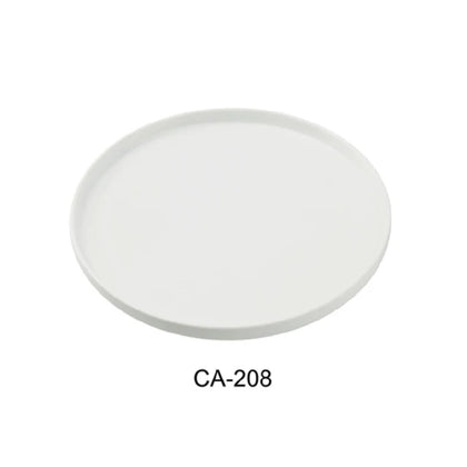 This Dinner Plate combines sturdy porcelain construction with a lightweight aluminum core, providing uniform heat distribution and impact resistance. Its flat edge and coupe rim facilitate stacking and storage, while its dishwasher-safe design ensures quick cleaning cycles. Engineered for steady daily use, it fits standard dishwashing protocols and supports HACCP-compliant workflows in high-traffic foodservice settings.