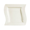 8.5-inch square soup plate with 12oz capacity, break-resistant and microwave-safe; ideal for stylish, modern soup service at restaurants, events, or home dining settings.
