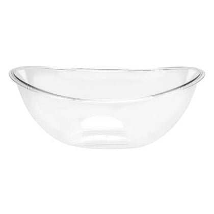 Upgrade your tableware with the 80 oz. Clear Contoured Bowl, designed for style and functionality. Featuring a sleek, contoured design, this crystal-clear bowl is perfect for serving salads, pasta, snacks, or desserts. Its generous capacity makes it ideal for parties, weddings, buffets, or family gatherings. Made from durable, high-quality material, this bowl is lightweight, easy to clean, and adds a touch of elegance to any table setting, whether for casual or formal occasions.