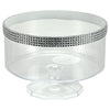 80 oz. Trifle Bowl with decorative jewel accents. Large crystal-clear bowl for serving trifles, salads, or desserts at weddings, parties, or gatherings. Durable, stylish, and elegant serveware centerpiece.