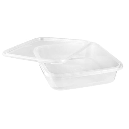 80oz square food storage container with a secure lid, leak-resistant, BPA-free, ideal for storing large portions, catering, meal prep, and takeout services