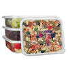 80oz square food storage container with a secure lid, leak-resistant, BPA-free, ideal for storing large portions, catering, meal prep, and takeout services