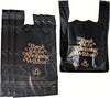 EcoQuality black thank you plastic shopping bags medium 10x5x18 inch