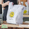 EcoQuality white smiley face plastic shopping bags medium 10x5x18