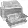 2.5lb Disposable Takeout Oblong Aluminum Foil Shallow Baking Pans with Dome Lids