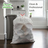13 Gallon White Garbage Bags with Red Easy Tie Drawstring