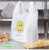 EcoQuality white smiley face plastic shopping bags medium 10x5x18
