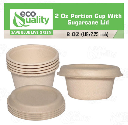 2 ounce dressing cups sample containers lunch sauce cups slime containers jello shots hot sauce containers kitchen storage containers reusable food storage containers hinged lid food storage butter cups plastic portion cups to go restaurant supplies salad compostable sugarcane pulp fiber 2oz