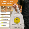 EcoQuality white smiley face plastic shopping bags medium 10x5x18