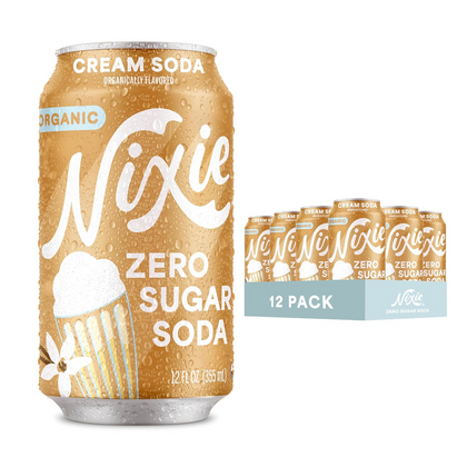 Nixie Organic Cream Soda 12oz sparkling beverage cans 12 pack