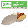 40 ounce paper compostable biodegradable soup bowl container cereal bowl fruit salad bowl restaurant supplies disposable plate 40oz 40 ounce microwave freezer safe sugarcane bagasse ecofriendly unbleached organic bowls with lid fiber dome lid cover dome lid raised lid