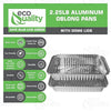 2.5lb Disposable Takeout Oblong Aluminum Foil Shallow Baking Pans with Dome Lids