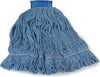 Large blue cotton looped mop head with wide heavy-duty design