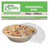 Compostable Round Sugarcane Container Bowl with Lid