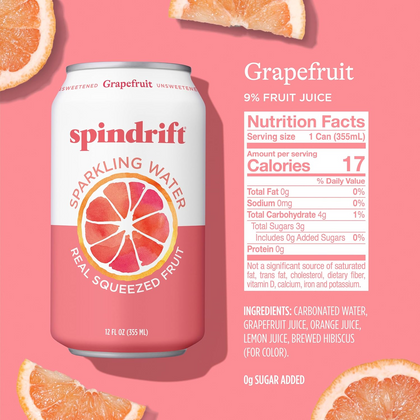 Spindrift Sparkling Water Blood Orange 16oz Pack of 12