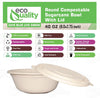 40 ounce paper compostable biodegradable soup bowl container cereal bowl fruit salad bowl restaurant supplies disposable plate 40oz 40 ounce microwave freezer safe sugarcane bagasse ecofriendly unbleached organic bowls with lid fiber dome lid cover dome lid raised lid