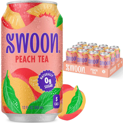 Swoon Peach Tea Zero Sugar 12oz Cans Pack of 12