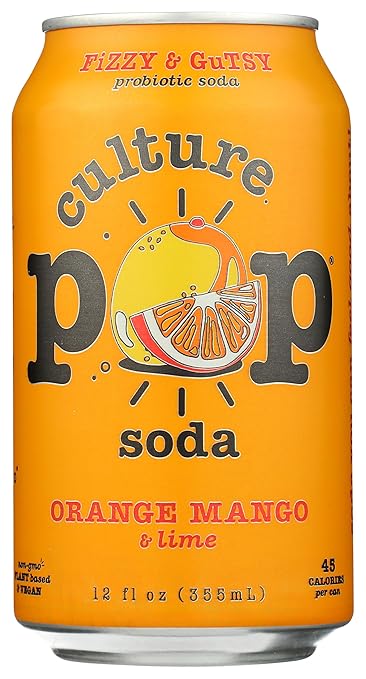 12oz Culture Pop Soda Orange Mango & Lime Fizzy & Gutsy Probiotic Soda Drink