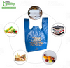Large blue plastic shopping bags with thank you design for stores