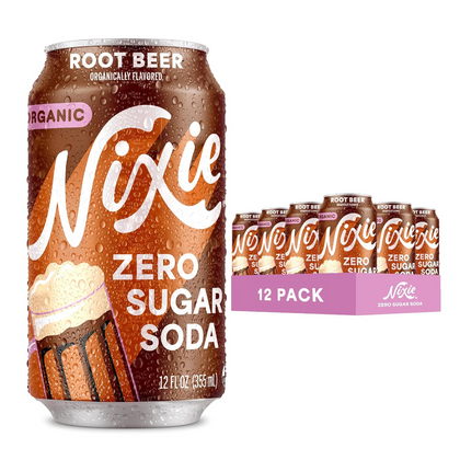 Nixie Organic Root Beer Sparkling Soda 12 Pack Cans 12oz