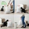 13 Gallon White Cat Litter Bags with Red Easy Tie Drawstring
