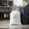 13 Gallon White Garbage Bags with Red Easy Tie Drawstring