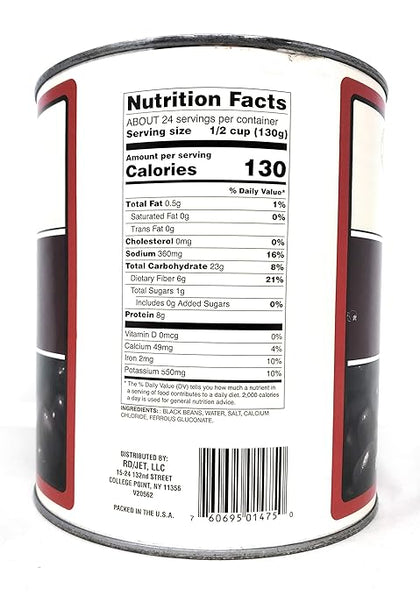 large 6 lb metal can black beans ready to use bulk canned beans