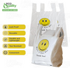 EcoQuality white smiley face plastic shopping bags medium 10x5x18