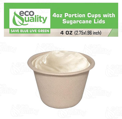 4 ounce dressing cups sample containers lunch sauce cups slime containers jello shots hot sauce containers kitchen storage containers reusable food storage containers hinged lid food storage butter cups plastic portion cups to go restaurant supplies salad compostable sugarcane pulp fiber 4oz