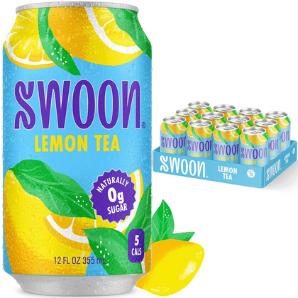 12oz Swoon Lemon Tea Zero Sugar Refreshing Sweet Tea Drink Pack of 12