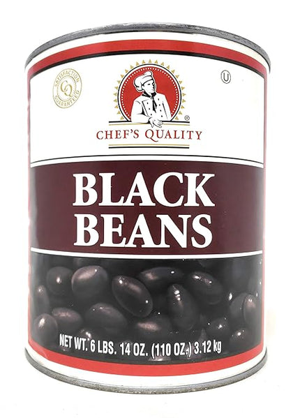 large 6 lb metal can black beans ready to use bulk canned beans
